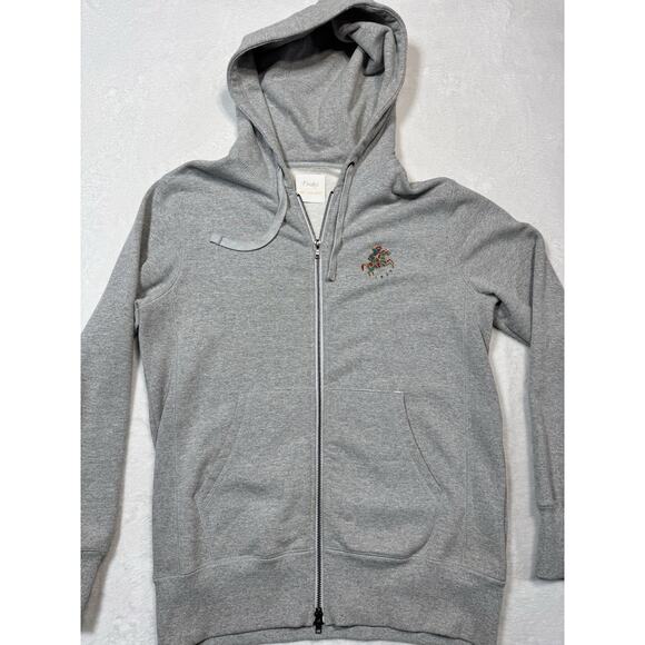 Aime Leon Dore ALD x Drakes Zip Up Hoodie Size Medium Gray Embroidered Crest - Picture 1 of 9